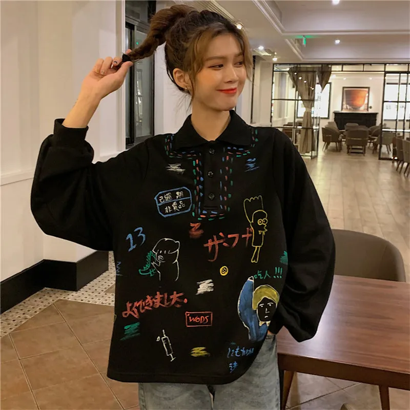 "GRAFFITI LONG SLEEVE POLO" SHIRT N101110