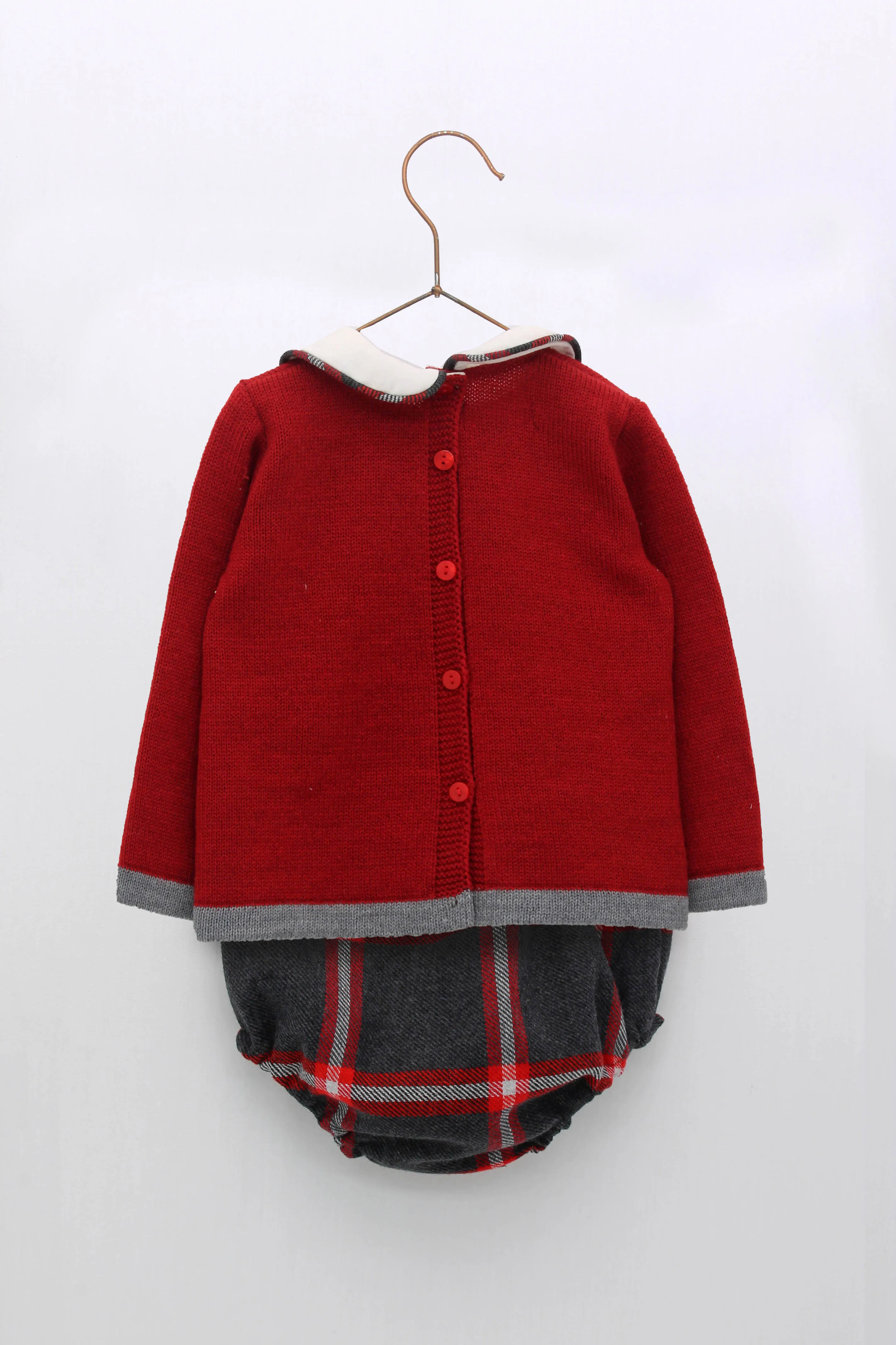 "Jasper" Red Knit Top & Tartan Jam Pants