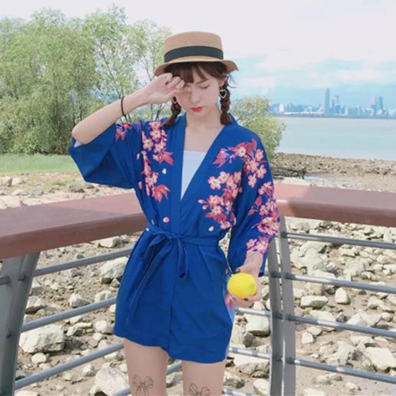 "JFASHION PRINTED CARP" SUNSCREEN KIMONO D051410