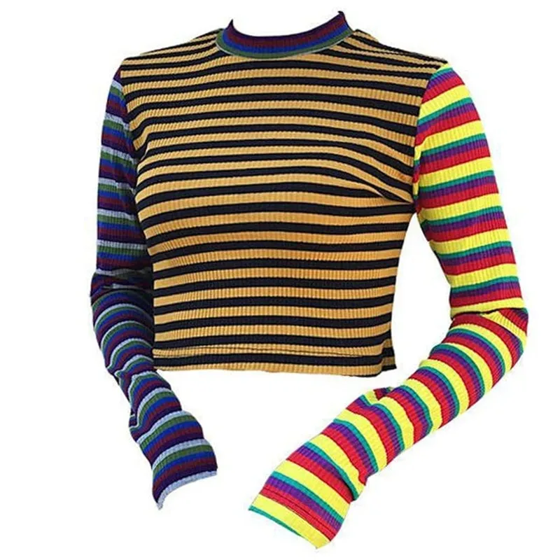 "MIXED COLORS STRIPED KNIT" BASE SHIRT N072001