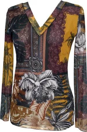 "Nouveau" Double V Neck Top