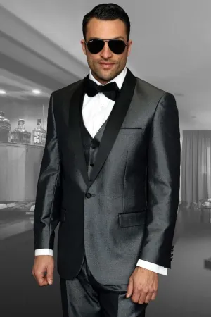 "Wynn" Charcoal 1-Button Shawl Tuxedo (4-Piece Set)