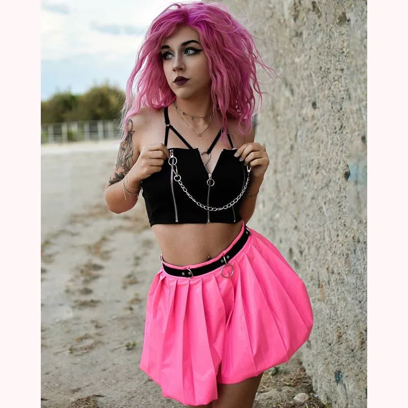 "ZIPPERED CHAIN SEXY" TUBE TOP Y021407