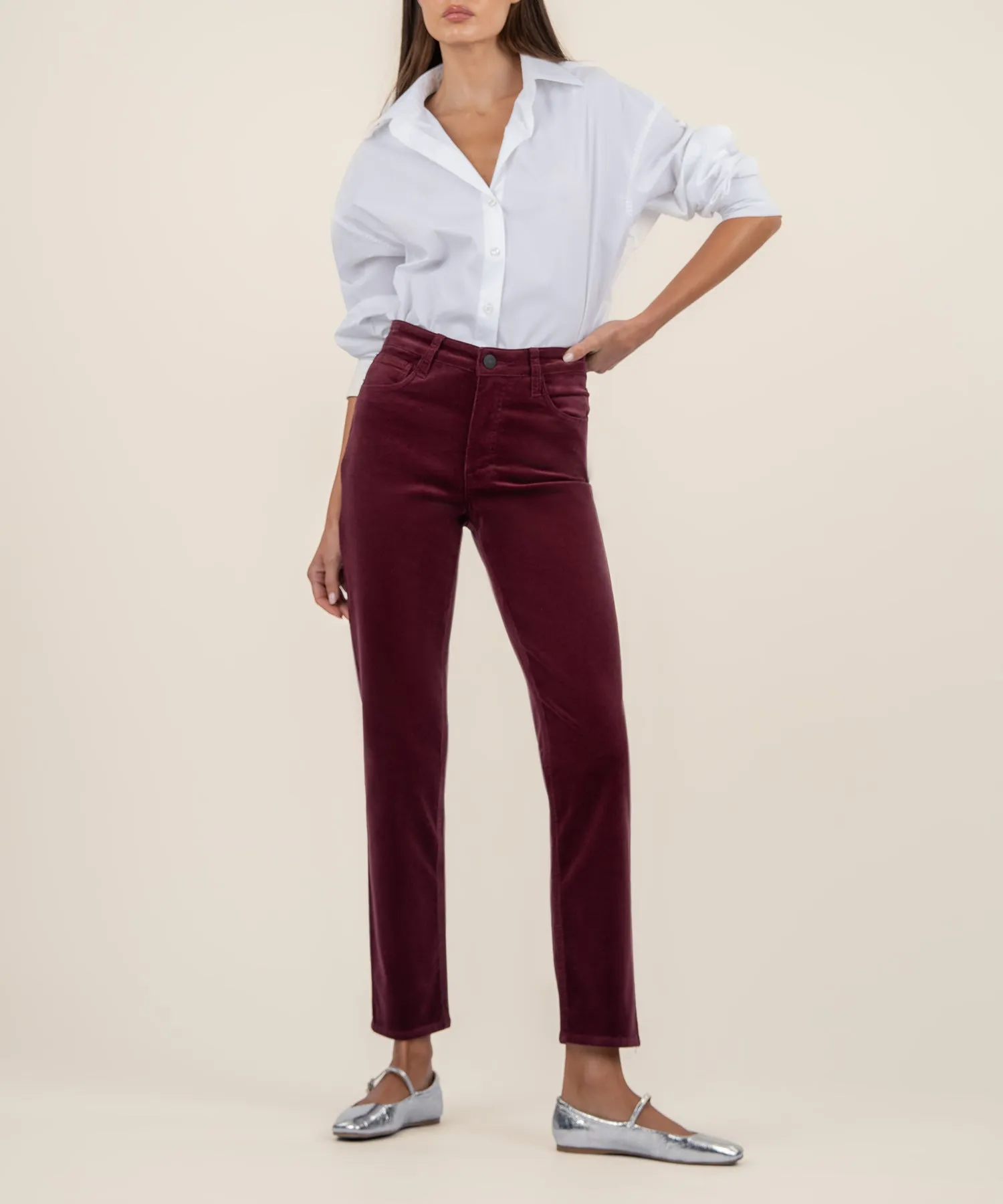 Rachael Corduroy Mom Jean, Long - FINAL SALE