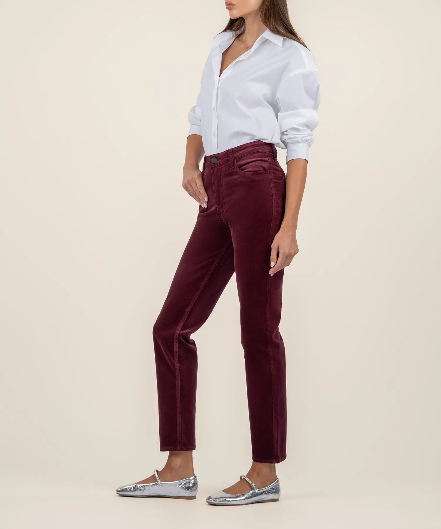 Rachael Corduroy Mom Jean, Long - FINAL SALE