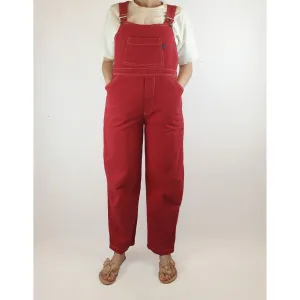 RadRags red overalls with contrasting white stitching size 12 (tiny fit, best fits siize 10)