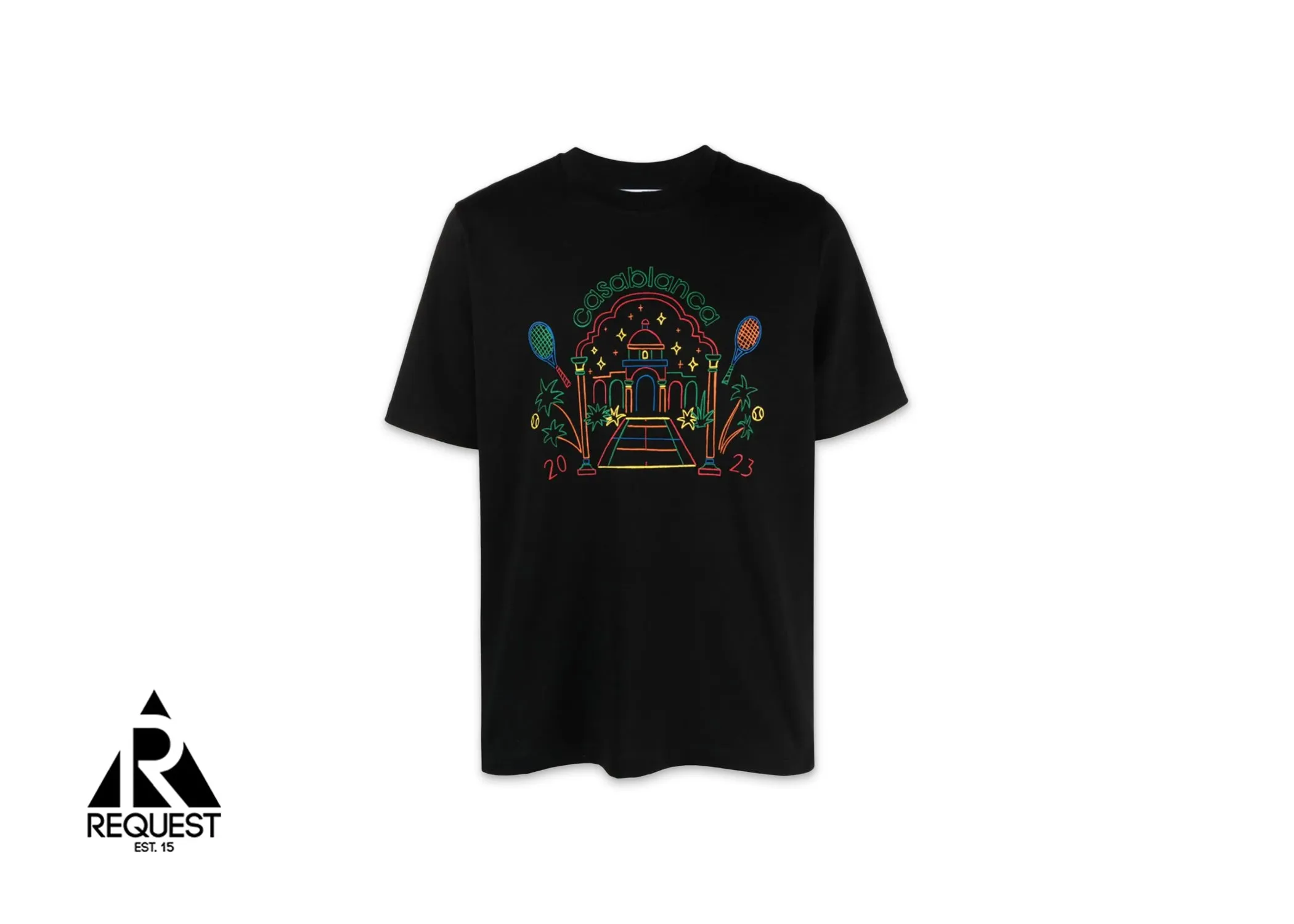 Rainbow Crayon Temple Printed Tee "Black"