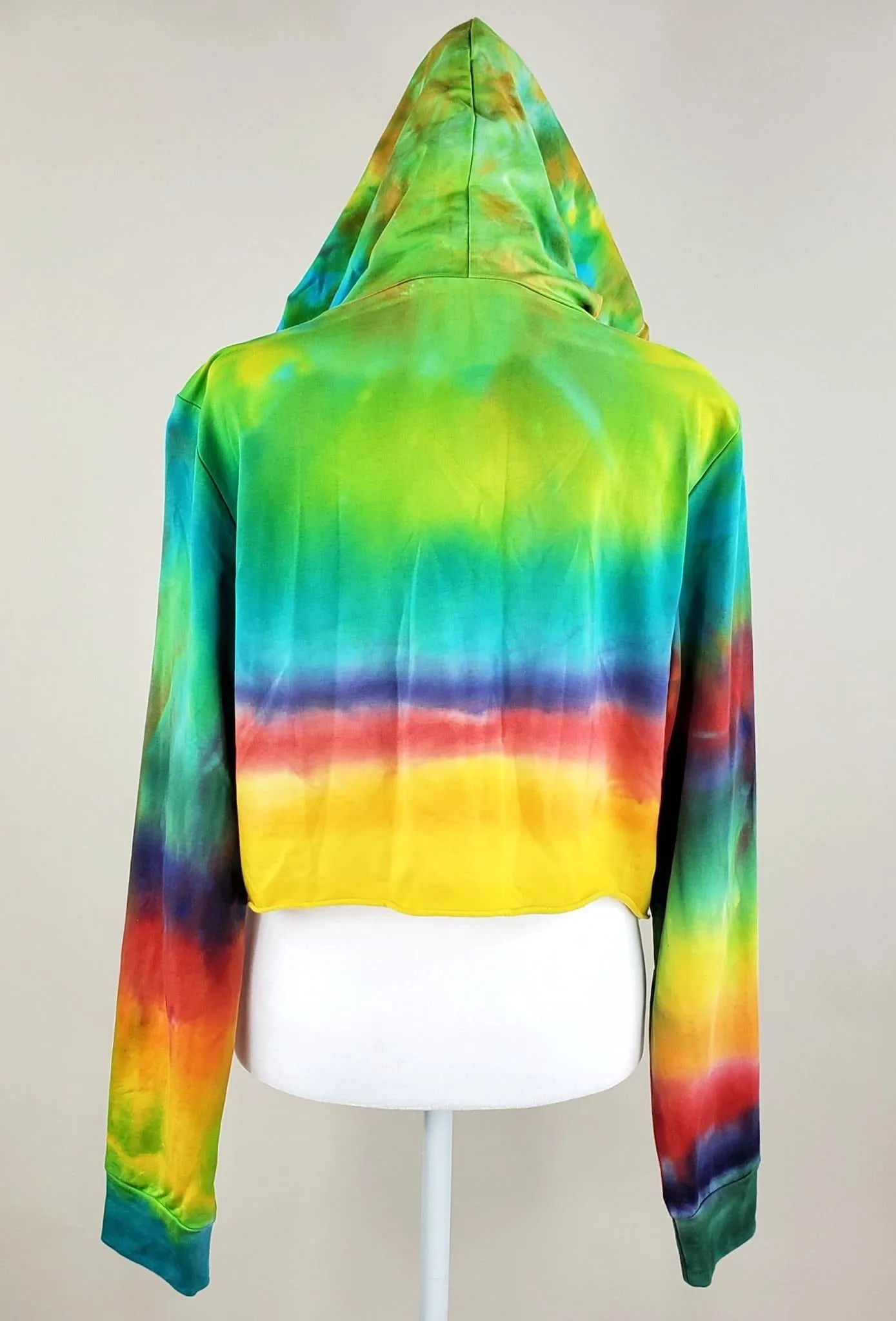 Rainbow Quartz Tie Dye Hoodie Crop Top