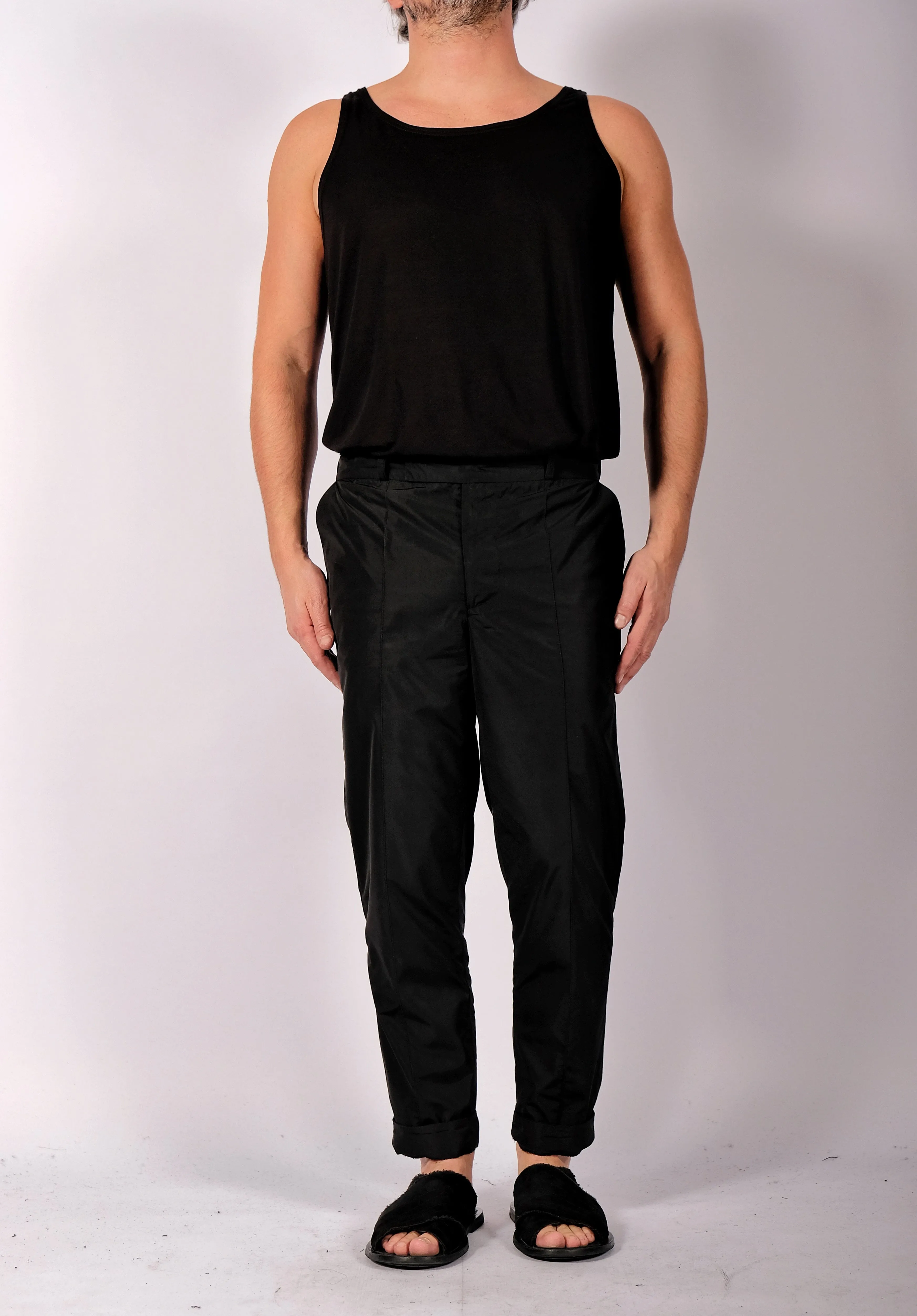 Raincoat Trousers with Front Seam
