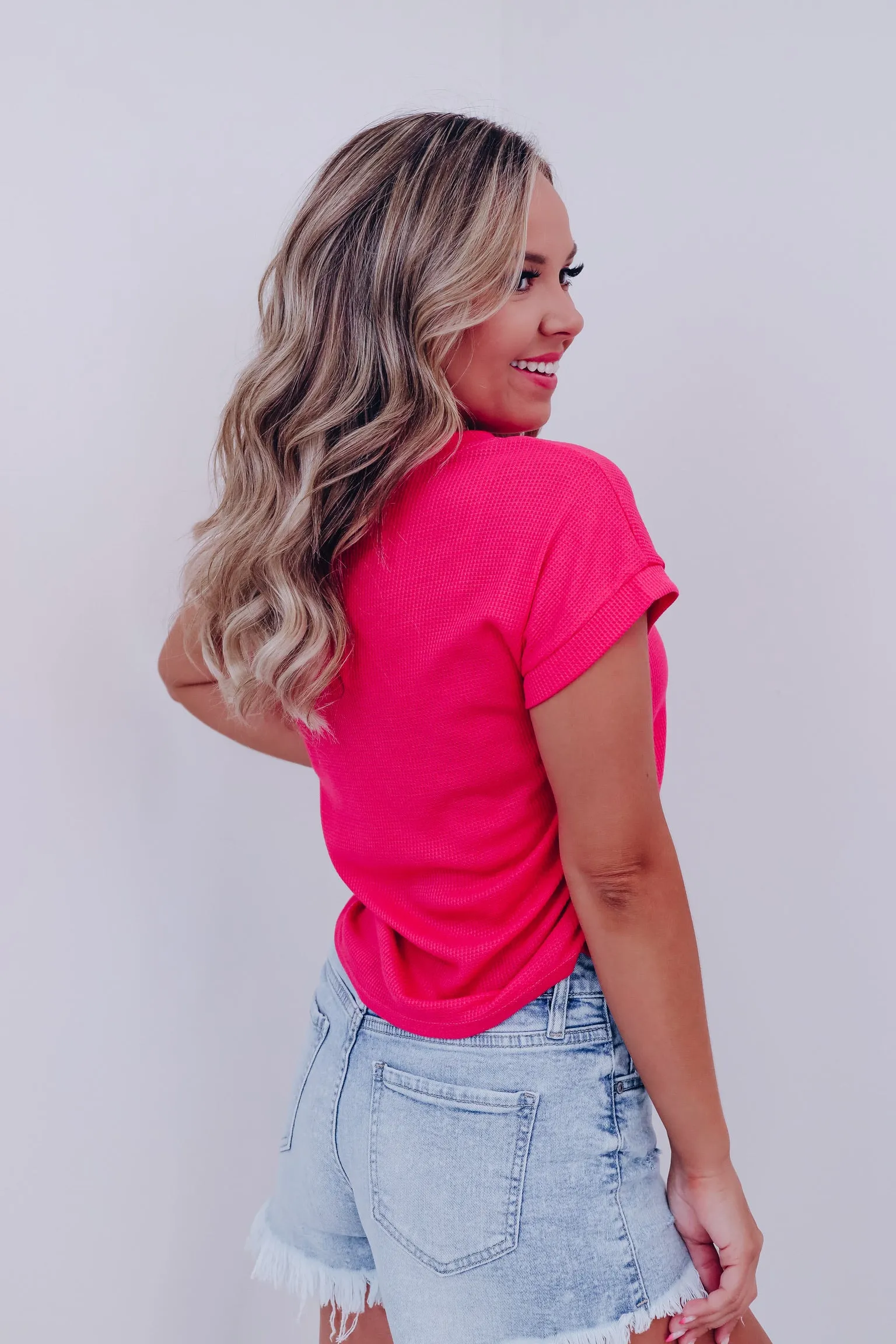 Rally Ruched Side Crop Top - Pink