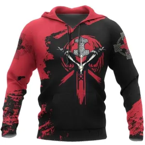 Red Viking Hoodie – Mjolnir
