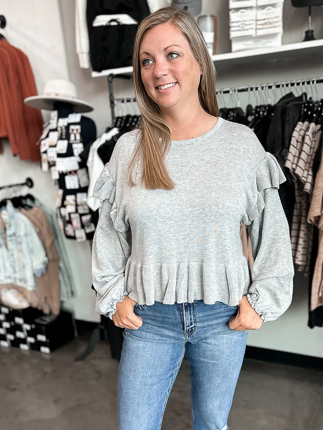 Refreshing Ribbed Peplum Sweater
