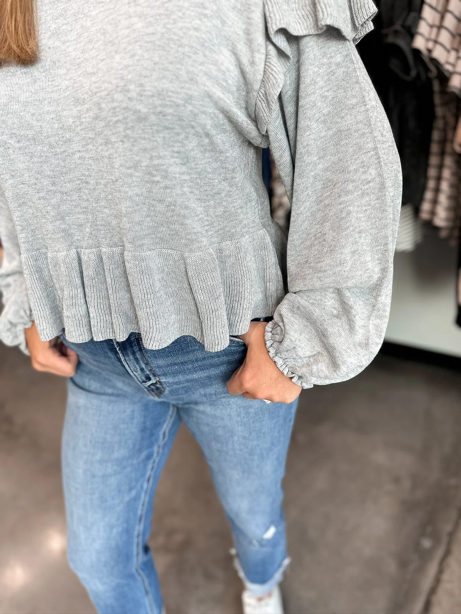 Refreshing Ribbed Peplum Sweater