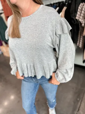Refreshing Ribbed Peplum Sweater