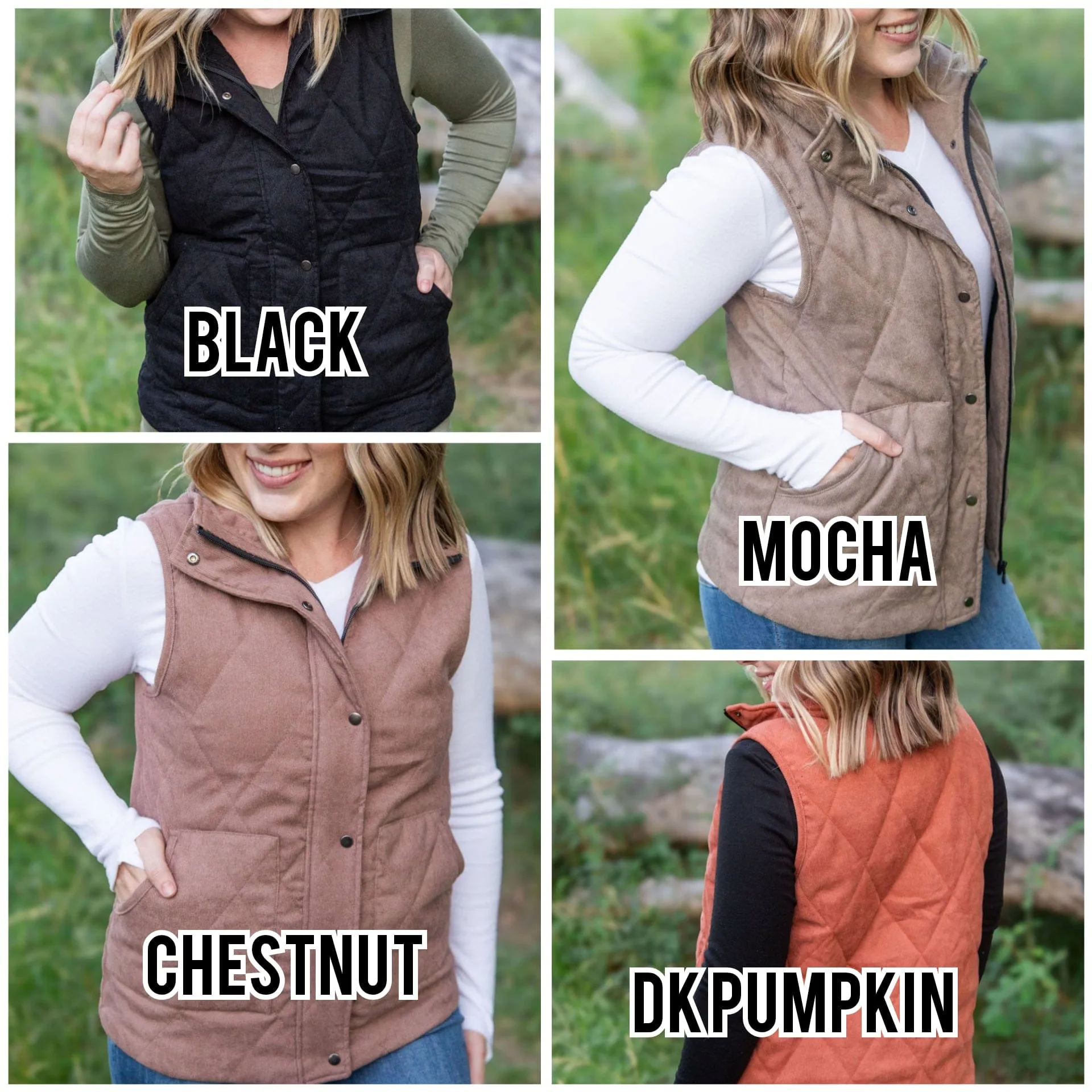 Remy Quilted Vest in Micro Corduroy (4 Colors)