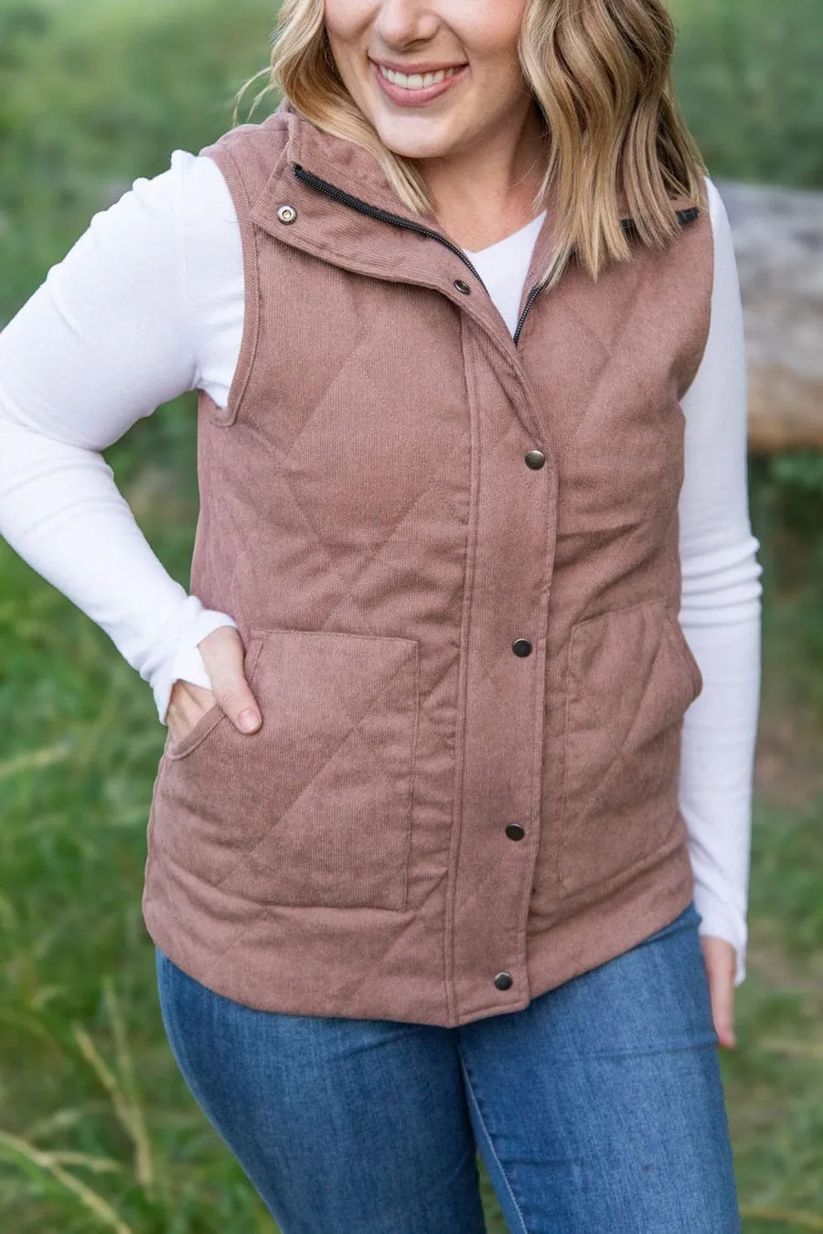 Remy Quilted Vest in Micro Corduroy (4 Colors)