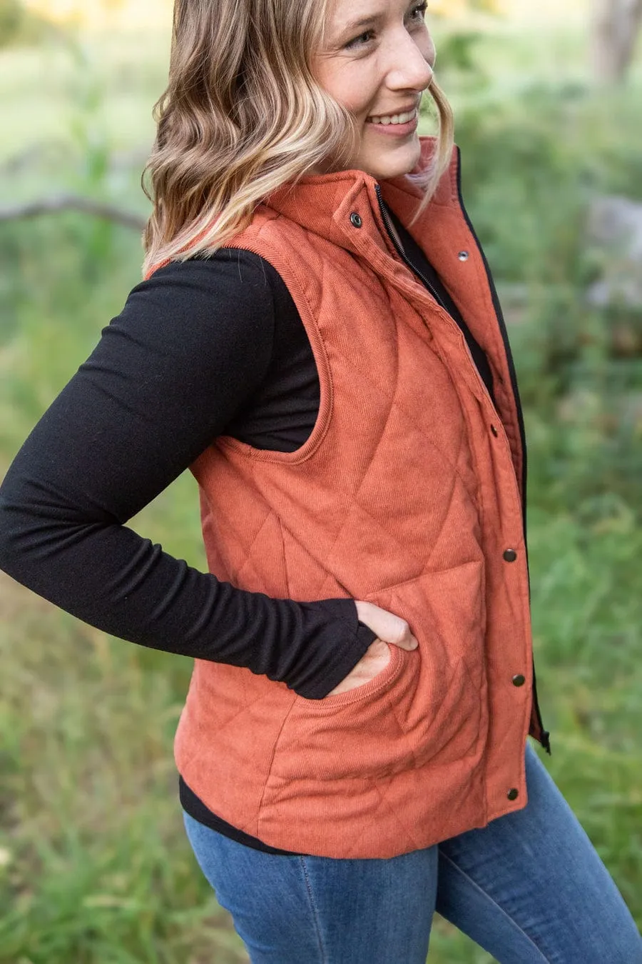 Remy Quilted Vest in Micro Corduroy (4 Colors)