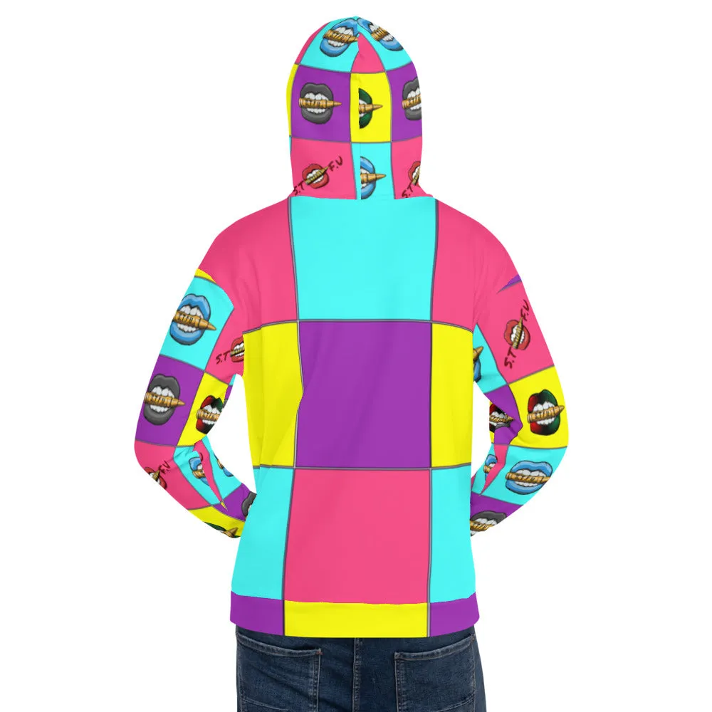 Retro Colorblock STFU Logo Unisex Hoodie
