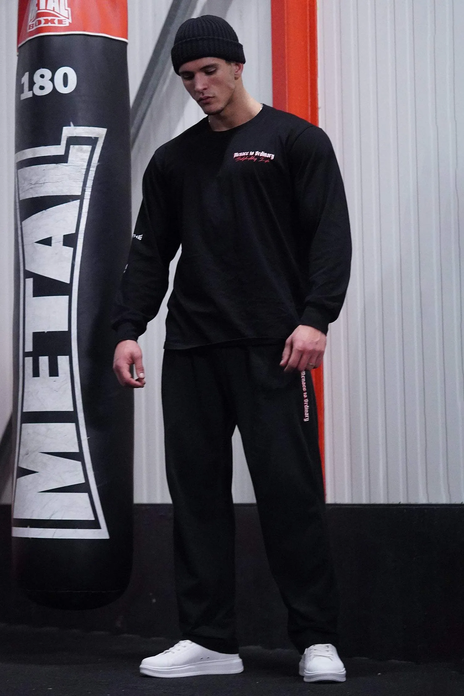 Retro Oversized Bodybuilding Pants - Black