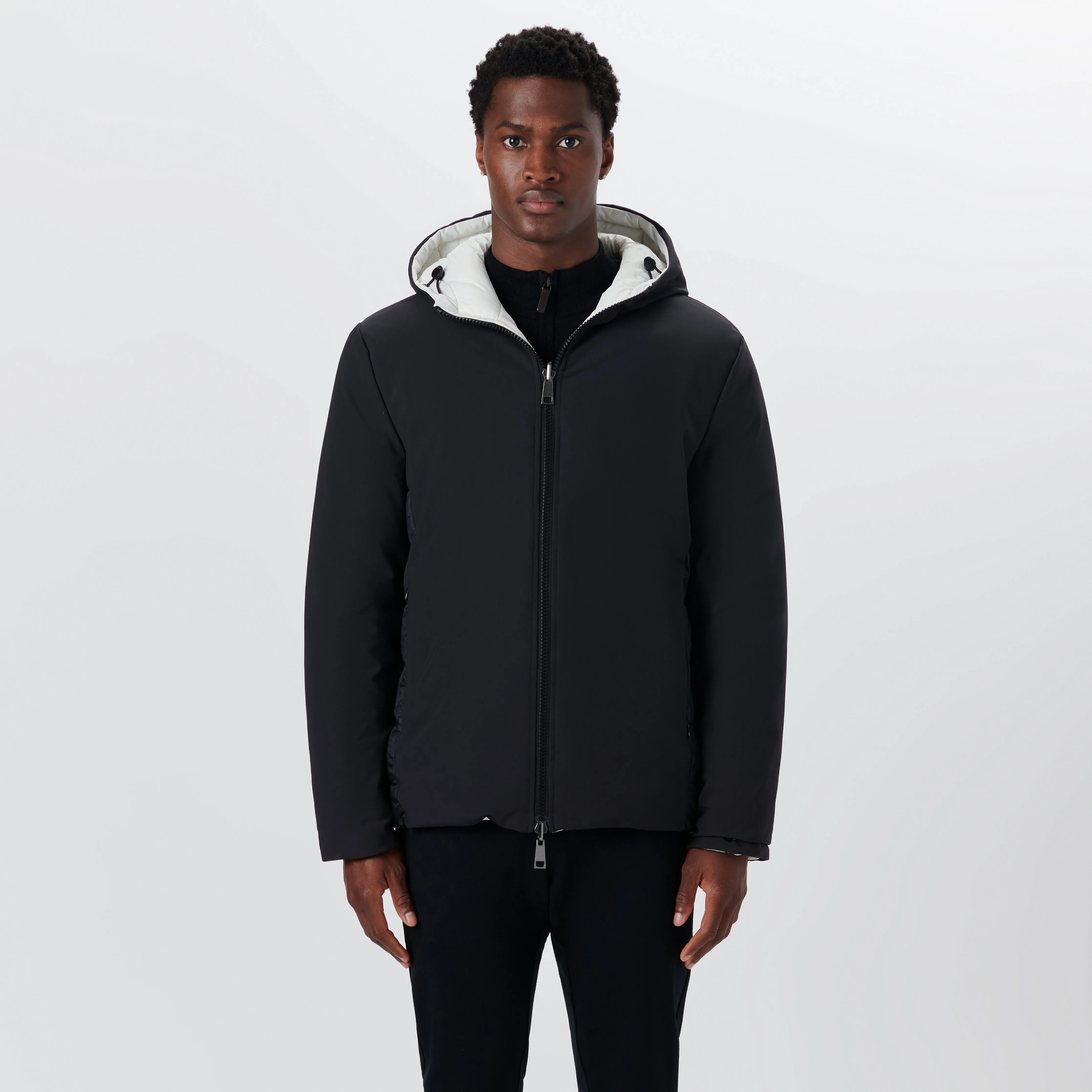 Reversible Bomber Jacket with Hood