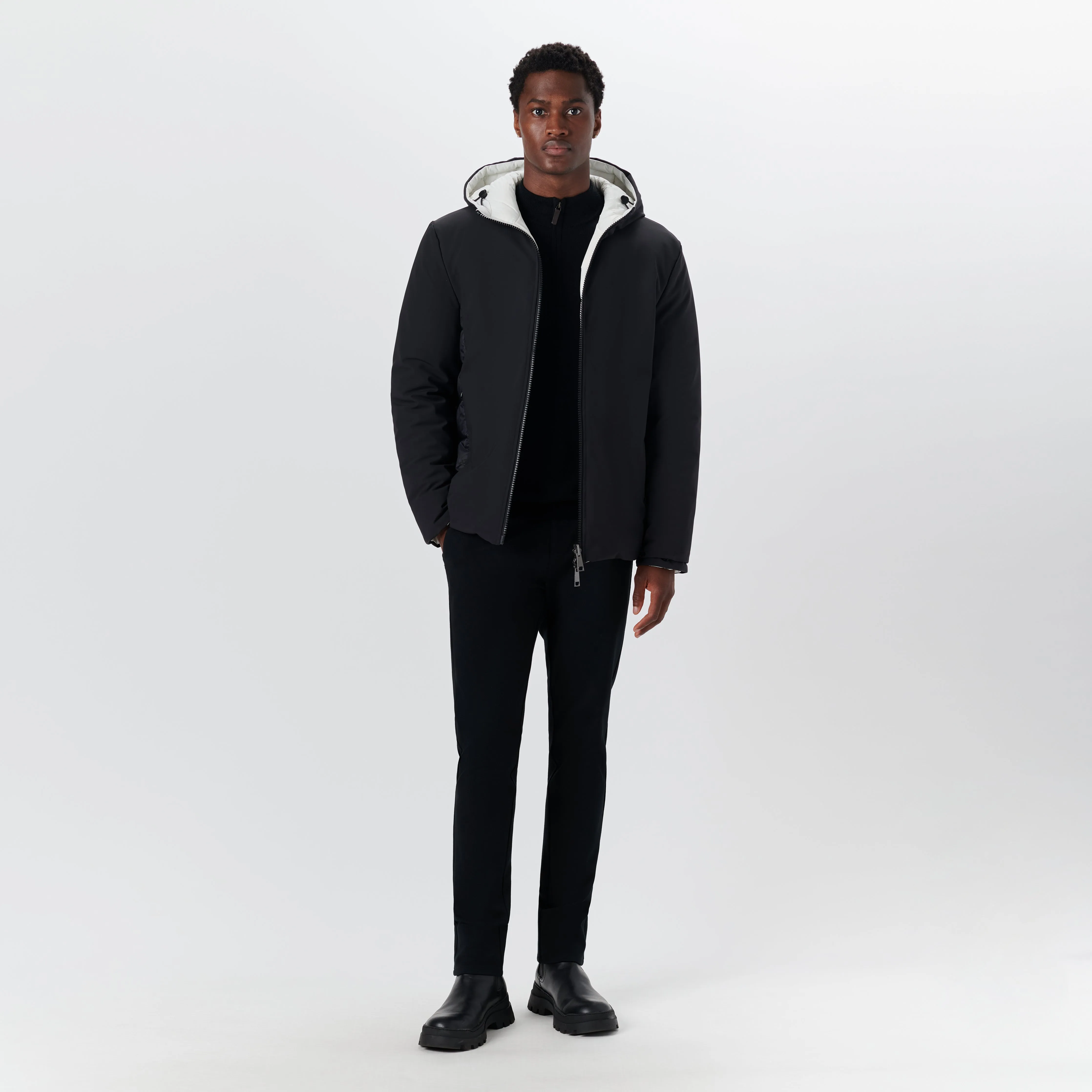 Reversible Bomber Jacket with Hood
