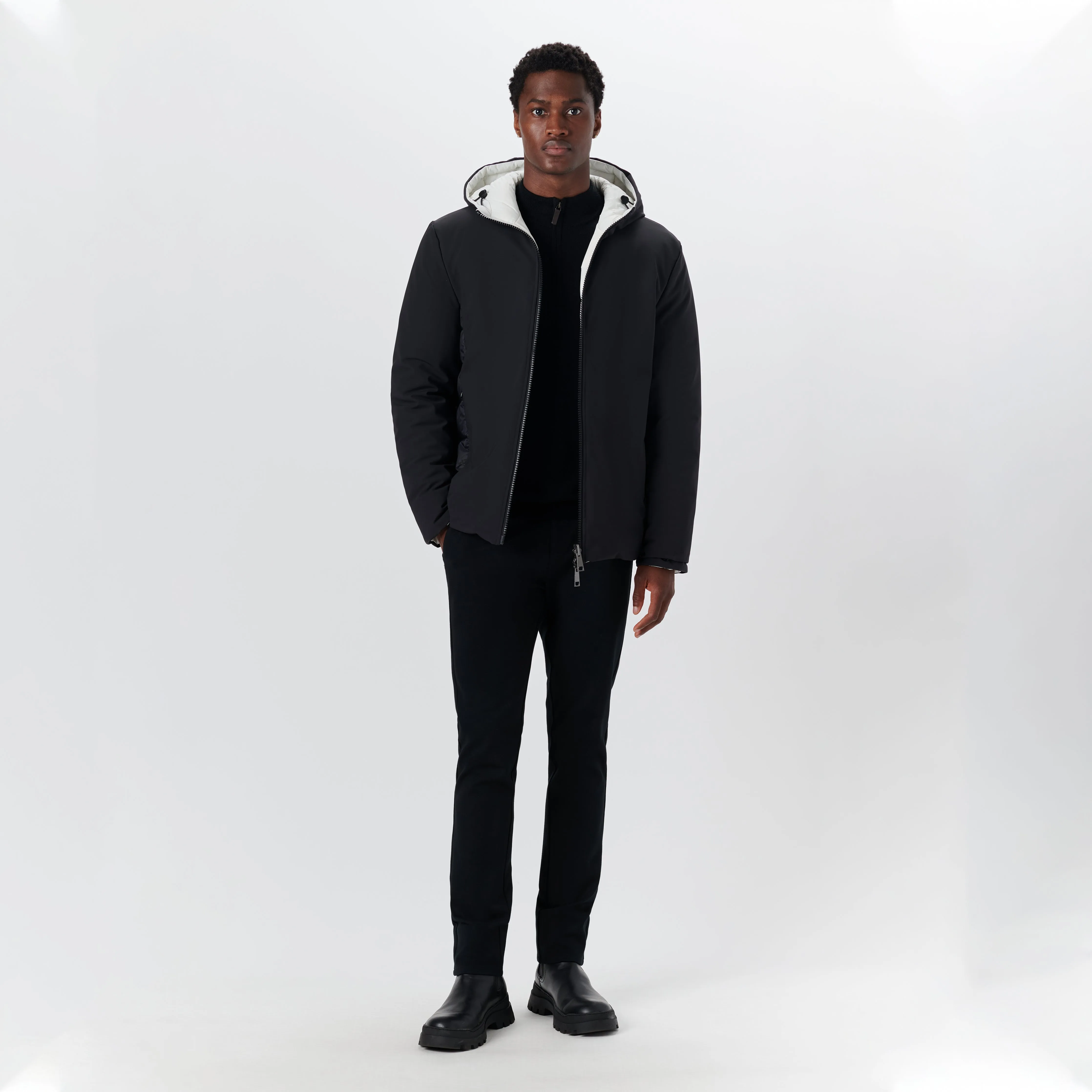 Reversible Bomber Jacket with Hood