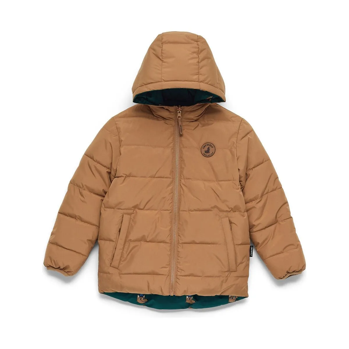 Reversible Eco Puffer Tan Wolf