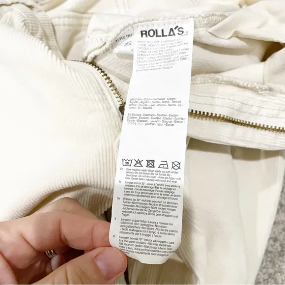 ROLLA’S Eastcoast Flare Vanilla Corduroy Boho Festival Beachy Hippie Size 24