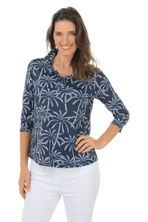 Rope Palms Ruffle Neck UPF50  Top
