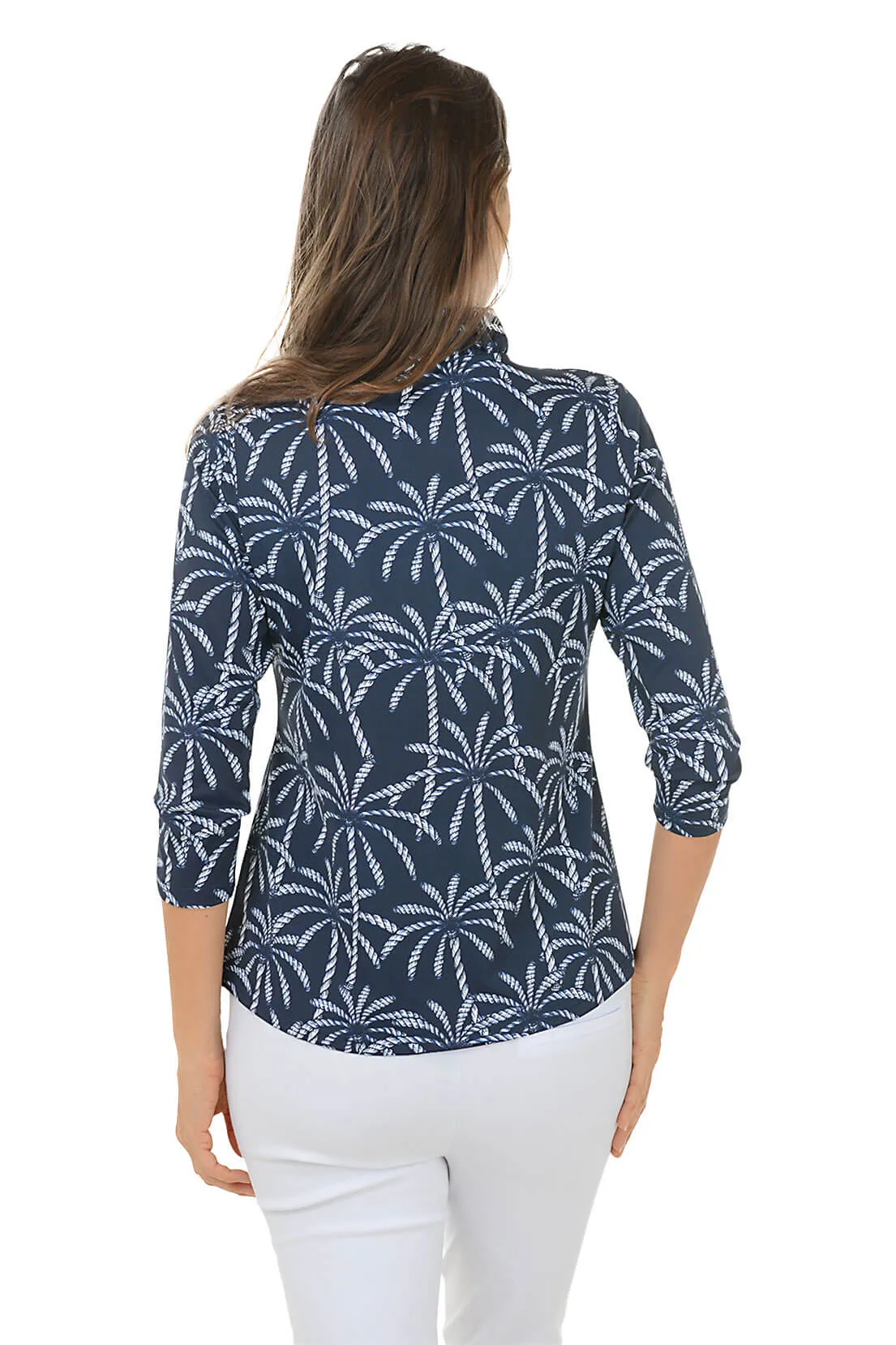 Rope Palms Ruffle Neck UPF50  Top