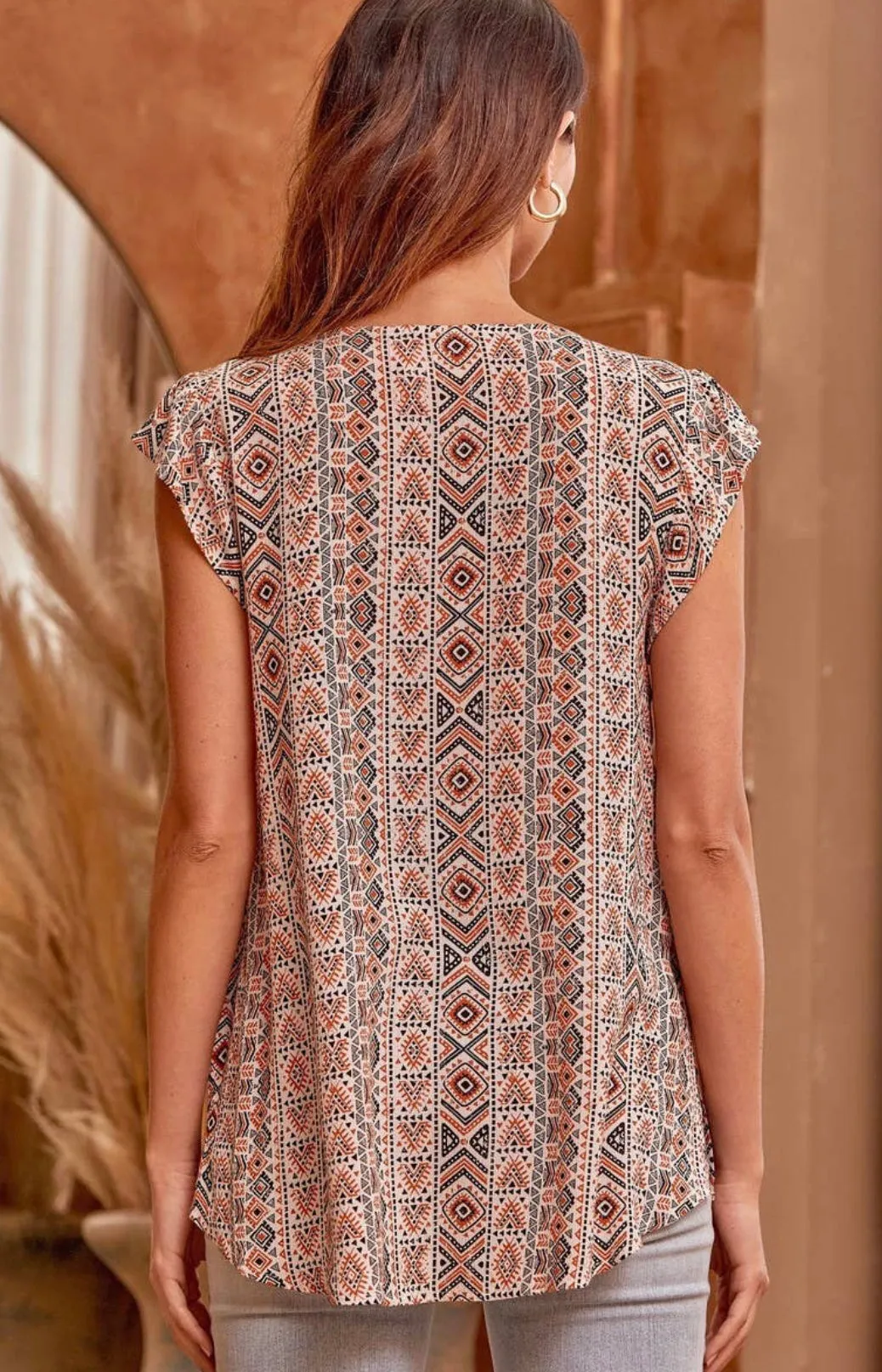 Rosa Aztec Printed Blouse