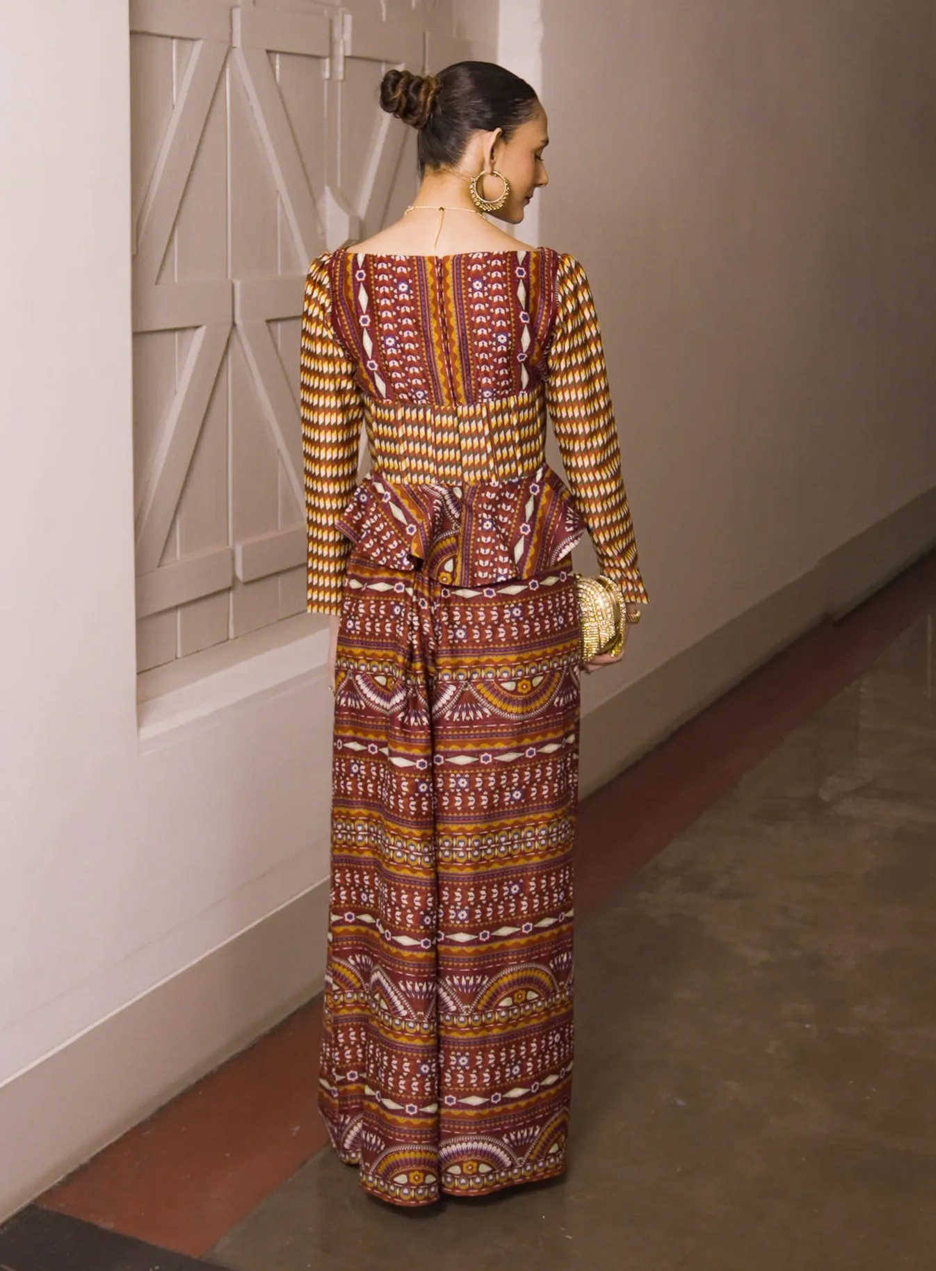 Roshan maroon printed palazzo set