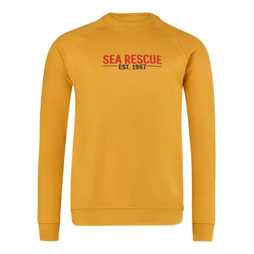 Round neck Brushed Fleece Pullover printed - Mustard
