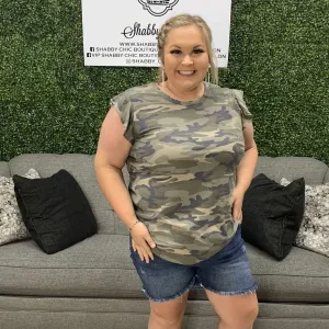 Ruffled Camo top