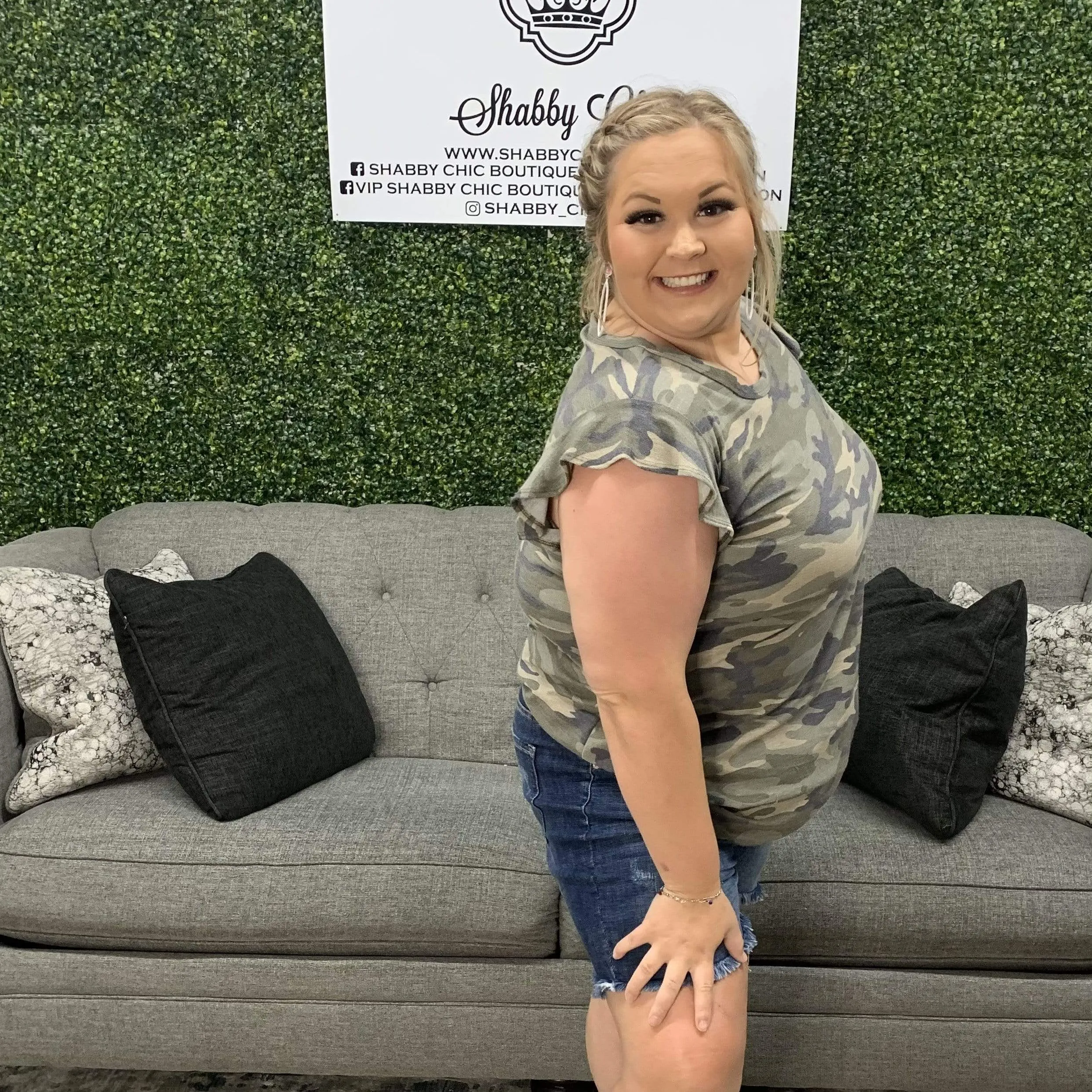 Ruffled Camo top