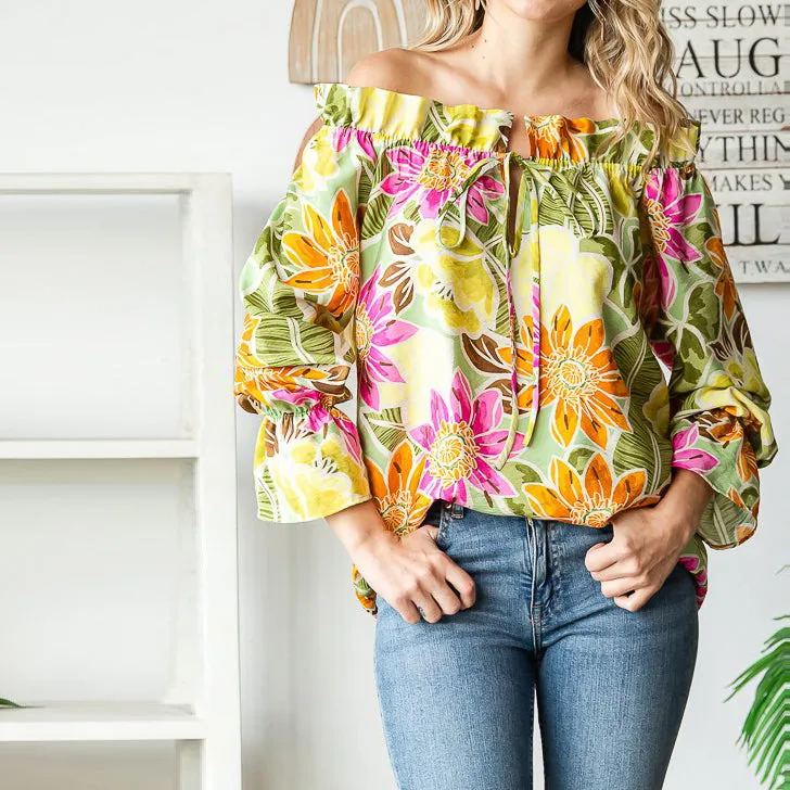 Ruffled Romance Tie-Front Top