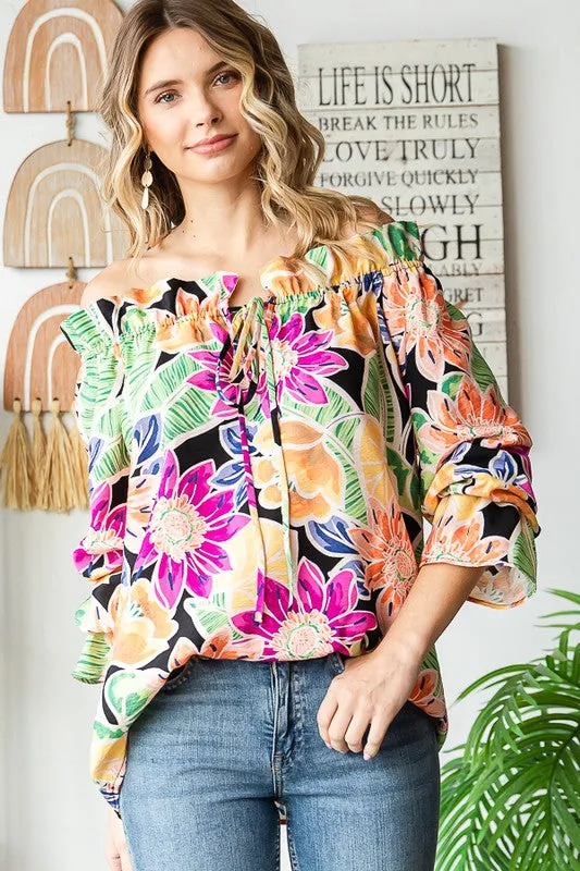 Ruffled Romance Tie-Front Top