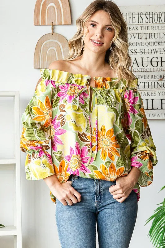 Ruffled Romance Tie-Front Top