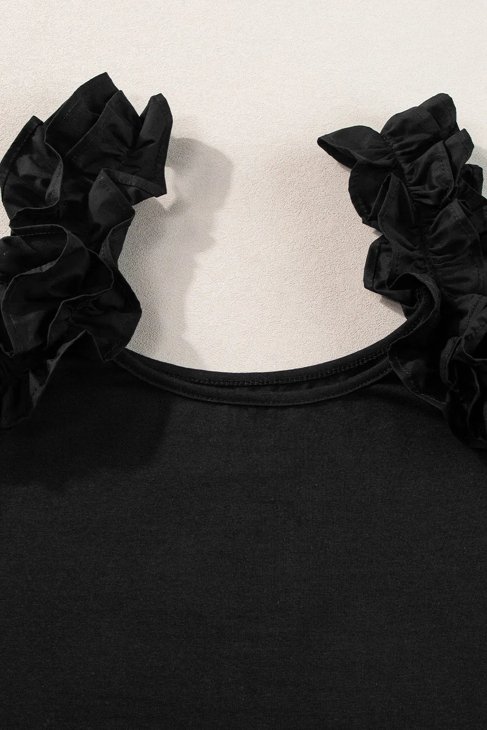 Ruffled Straps Slim Tank Top