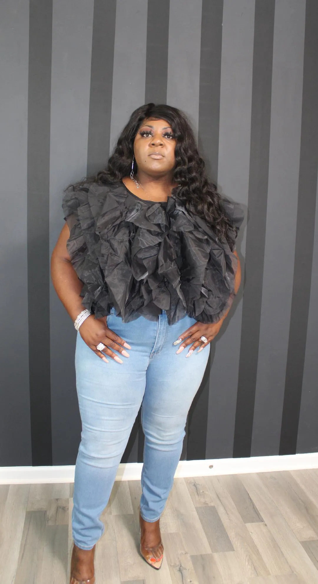 Ruffled Tulle Top