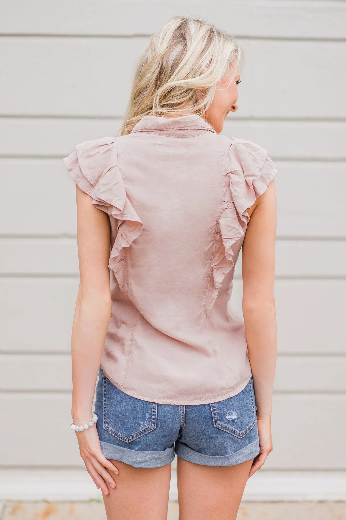 Ruffled Up Cutie Top- Blush