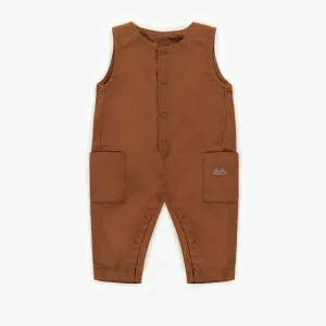 Salopette brune en coton, naissance || Brown overall in cotton, newborn