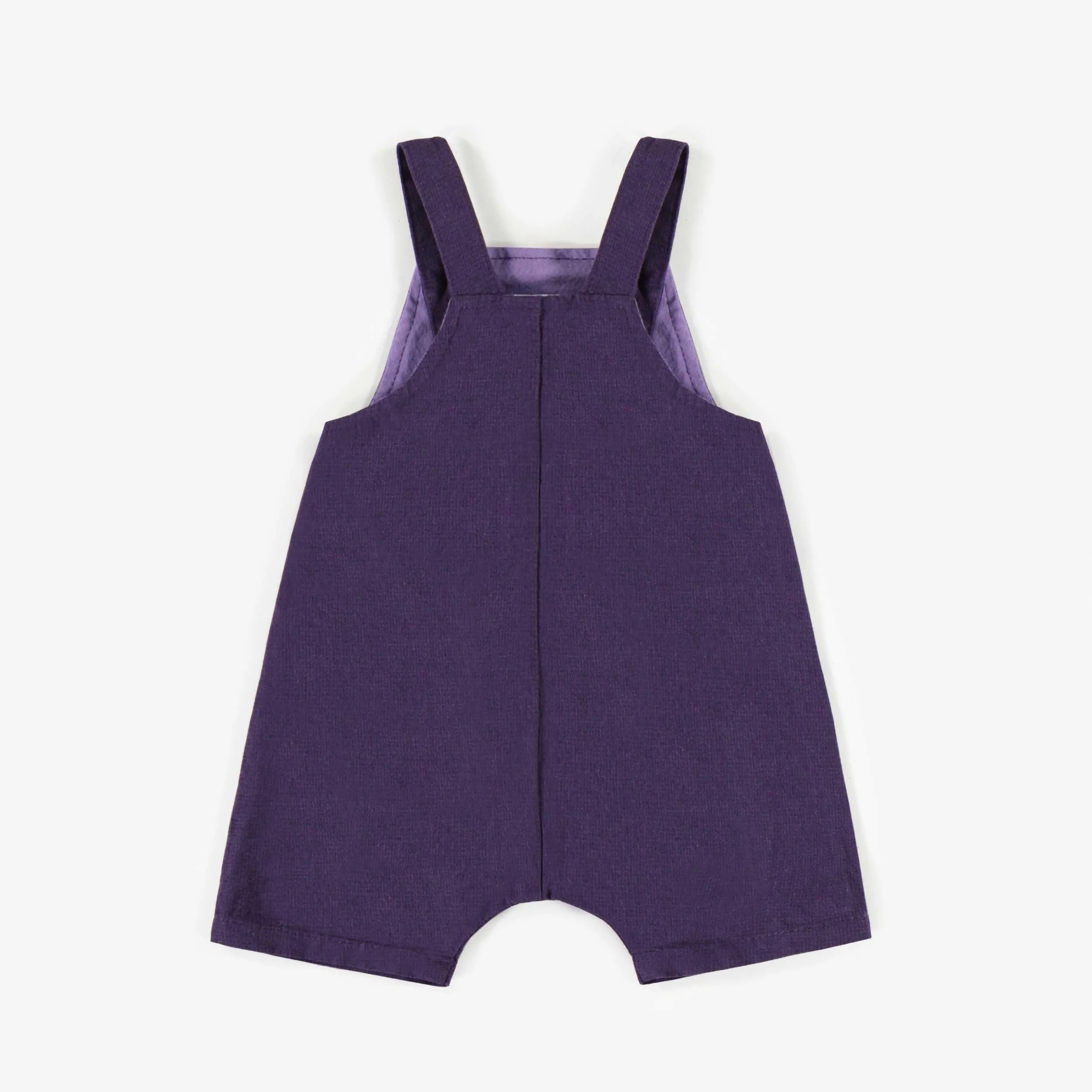 Salopette mauve ample en lin, naissance || Purple loose fit overall in linen, newborn