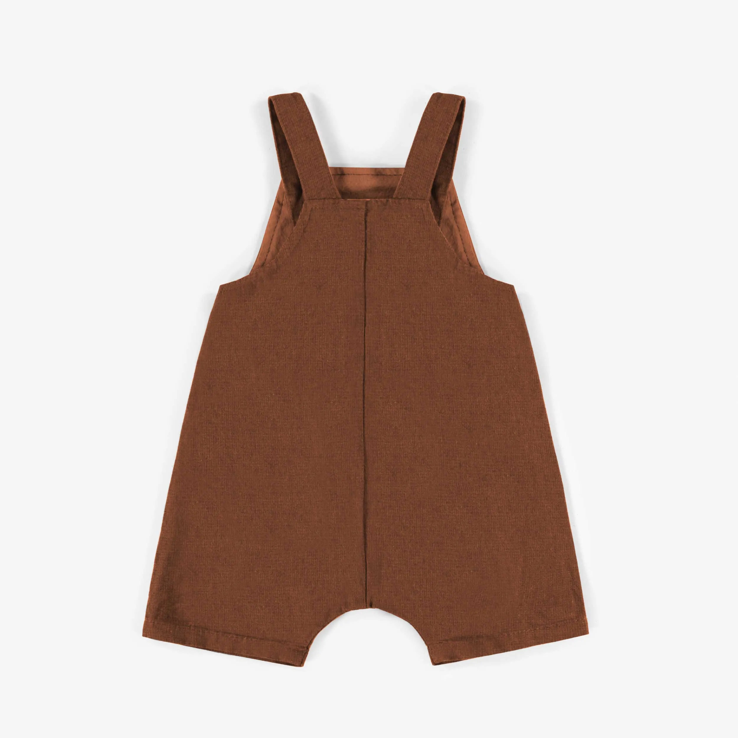 Salopette rouille ample en lin, naissance || Rust loose fit overall in linen, newborn