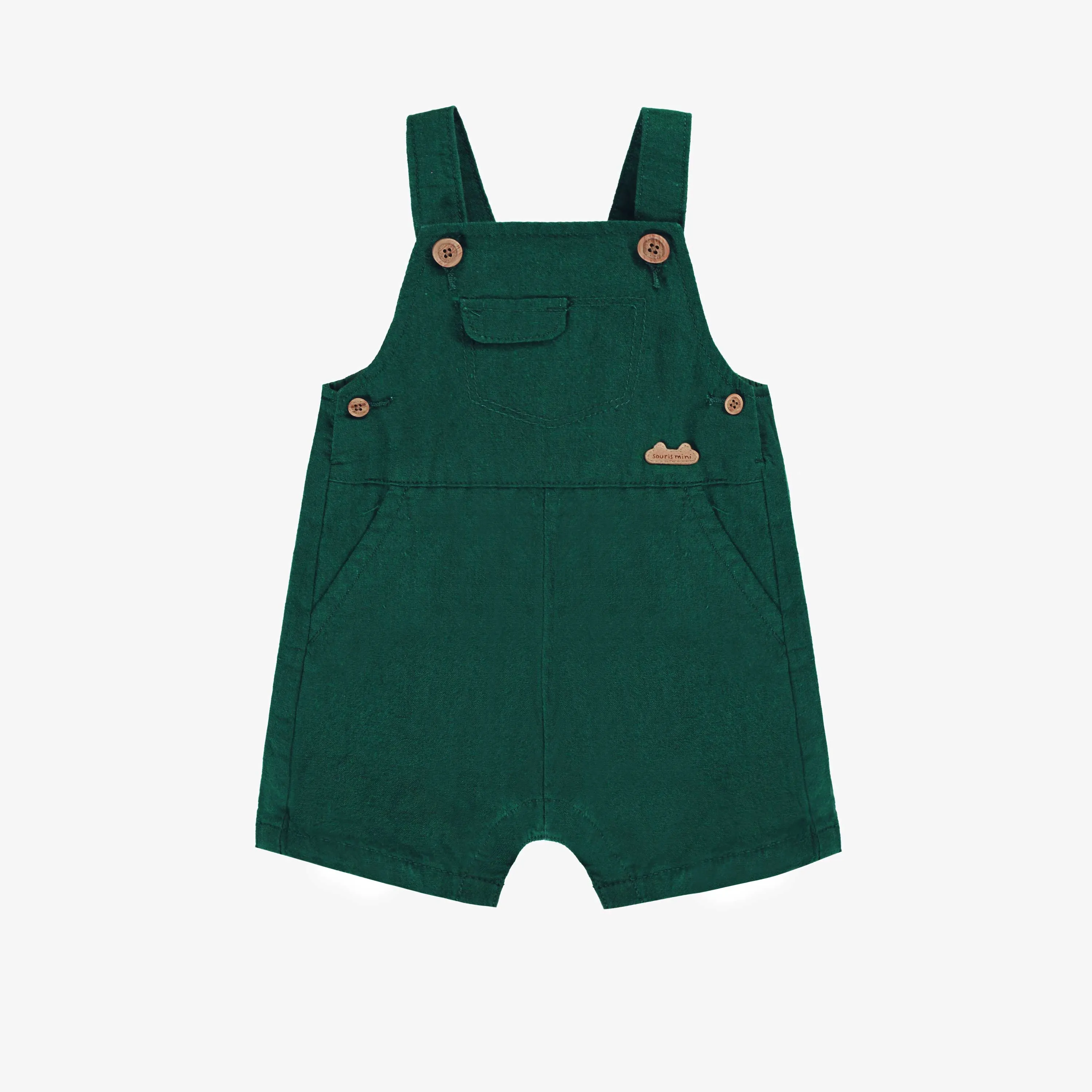 Salopette verte avec bretelles ajustables, naissance || Green overalls with adjustable straps, newborn