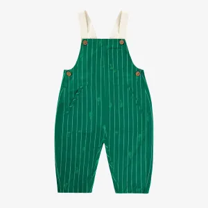 Salopette verte à rayures et motifs, bébé || Green overalls with stripes and all over print, baby