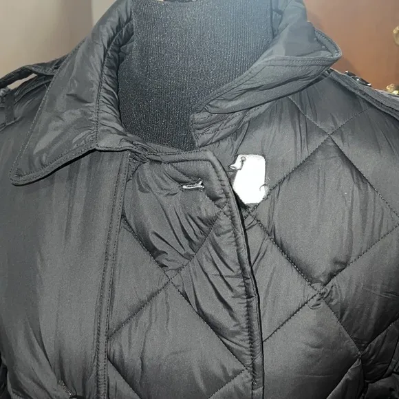 Sam Edelman black puffer trench jacket, FLAW