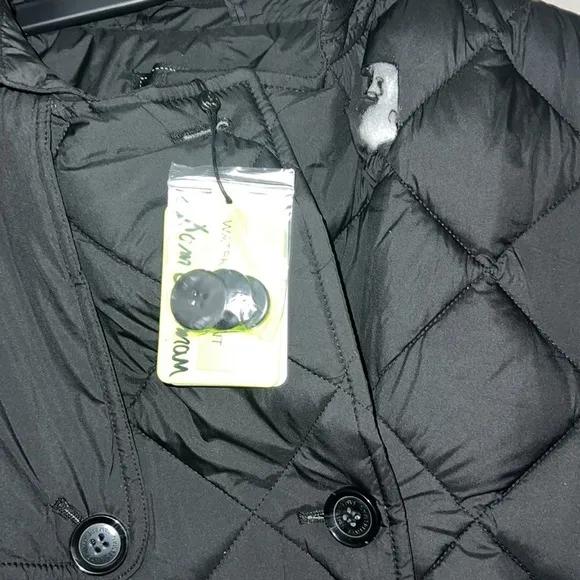 Sam Edelman black puffer trench jacket, FLAW