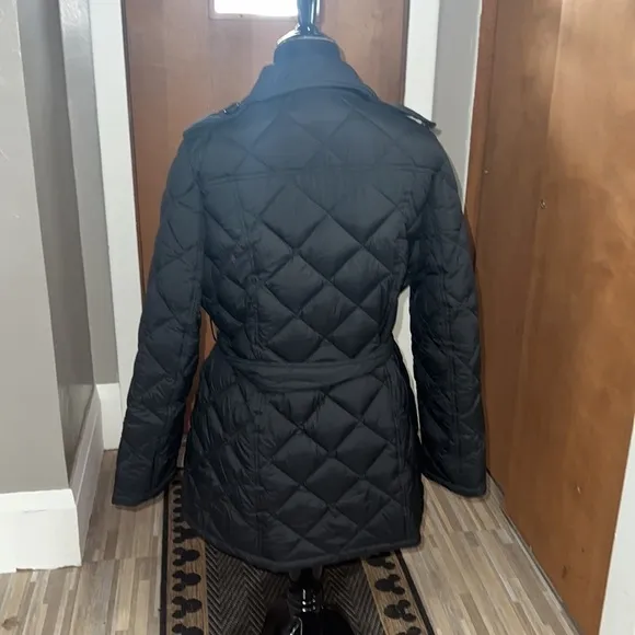 Sam Edelman black puffer trench jacket, FLAW