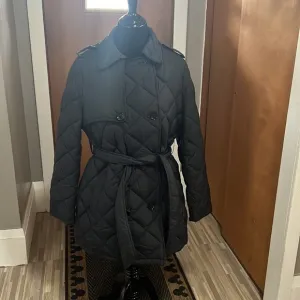 Sam Edelman black puffer trench jacket, FLAW